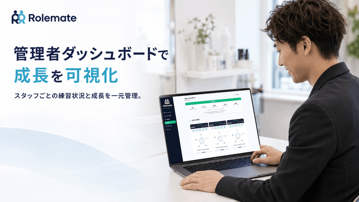 管理者はスタッフごとの練習状況や成長をダッシュボードで確認可能