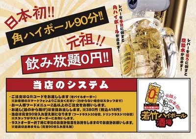 角ハイボール0円のシステム説明POP