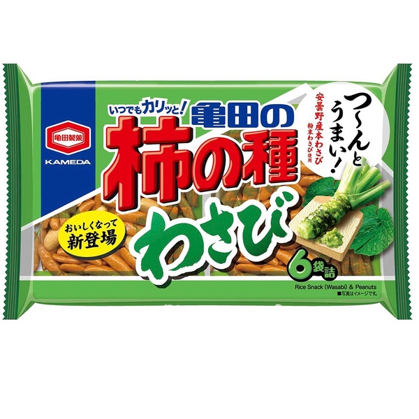 『173g 亀田の柿の種 わさび 6袋詰』