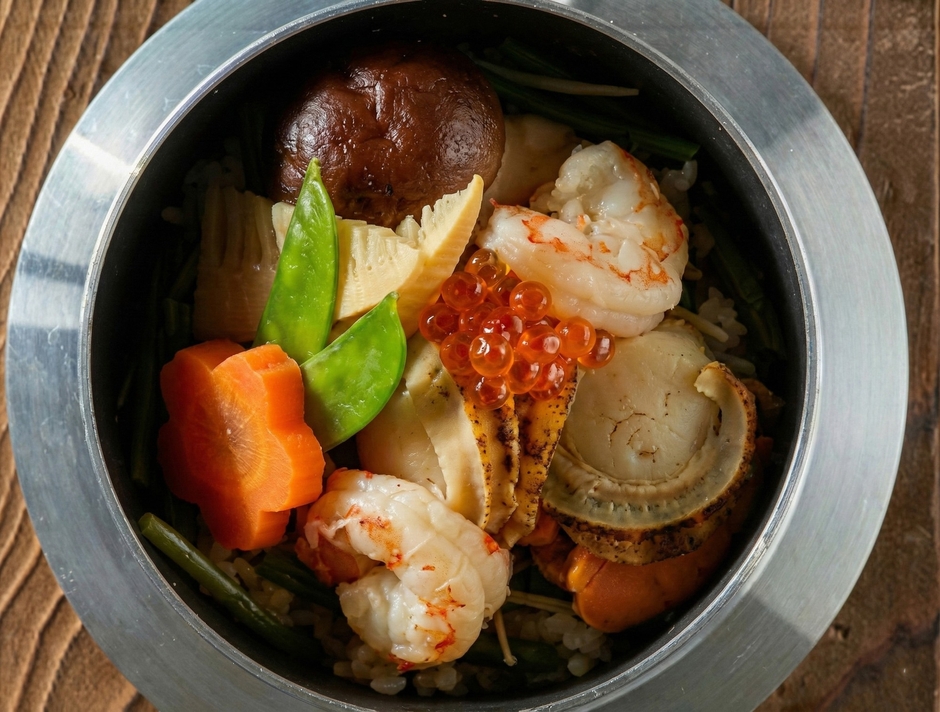 【鵜飼の宵 海鮮釜】