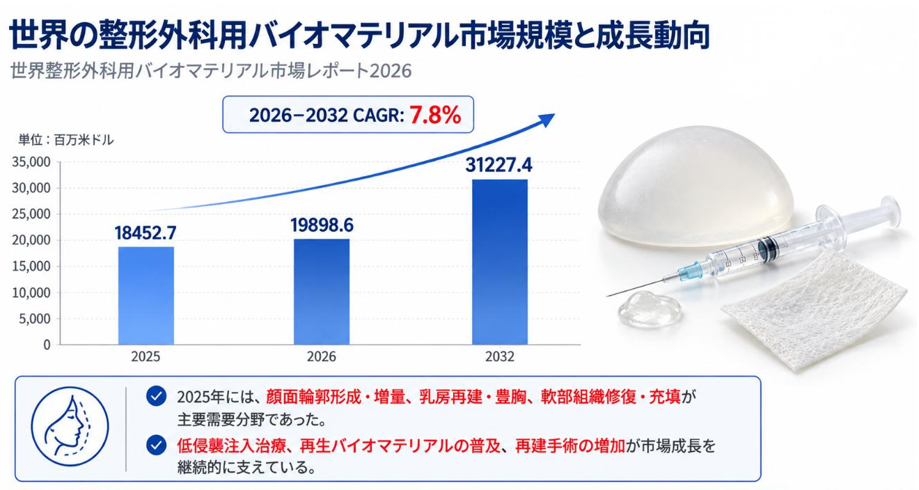 2026整形外科用バイオマテリアル市場規模マップ：シェア・動向・フレームワーク