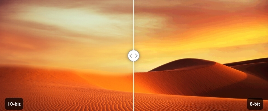 滑らかなカラーグラデーションを可能にする10bit 色深度