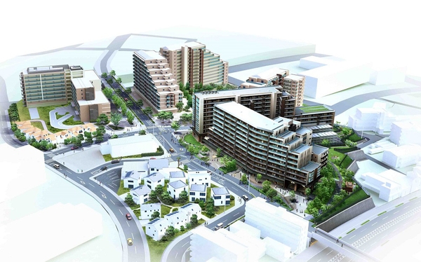 「十日市場センター地区22街区」(右手前の区画)