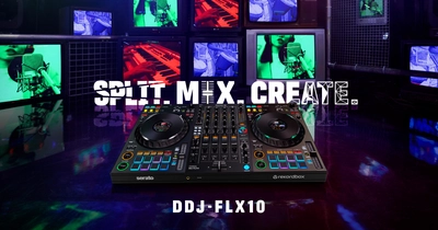 rekordbox・Serato DJ Pro対応4ch DJコントローラー 「DDJ-FLX10」が登場　 ライブマッシュアップをはじめとした革新的な TRACK SEPARATION機能、進化したON JOG DISPLAYや、 手軽かつダイナミックな照明演出への対応など、 多数の新機能を搭載