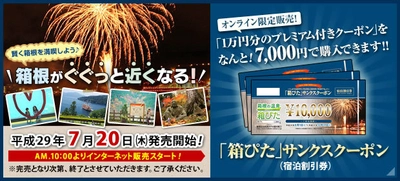 最大12,000円お得に箱根で過ごせる 「箱ぴた」サンクスクーポン第1弾！ 限定1,000枚を7月20日(木)に販売開始