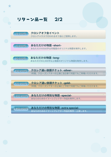 リターン品一覧 2/2
