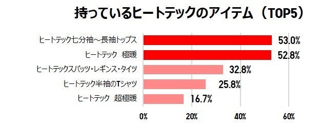 所持してるヒートテックアイテム