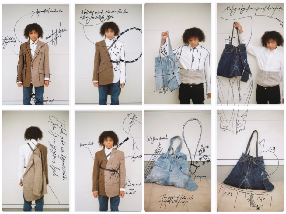 Re:asymmetly jacket / Re:denim bag&pouch