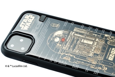 FLASH R2-D2(TM) 基板アート iPhone 11 ケース黒 ななめ