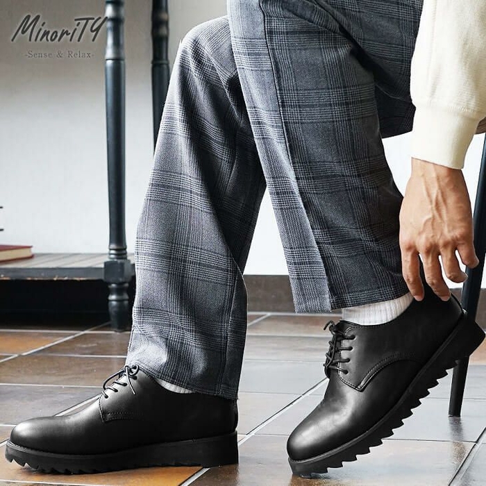 MinoriTY ORIGINAL シャークソール厚底プレーントゥダービーシューズ