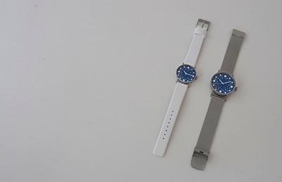sapporo star watch 札幌駅 星の大時計(革バンド 白/メッシュ)2