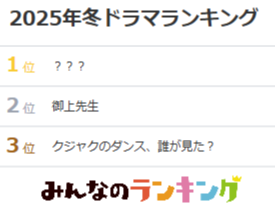 冬ドラマ2025、最も面白かった作品は？TOP5を発表｜みんなのランキング