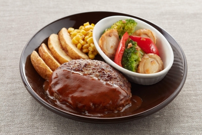 陸奥湾産帆立と野菜のグリル&ハンバーグ