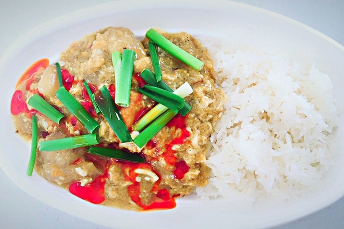 蟹のカレー炒めかけご飯