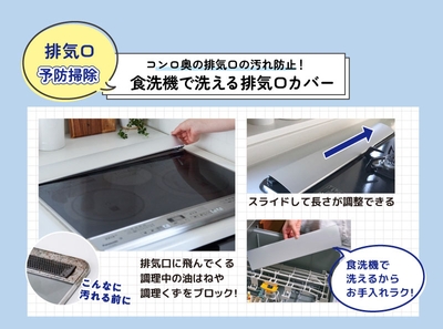 排気口予防掃除 コンロ奥の排気口の汚れ防止！ 