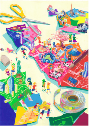 イメージ原画「ペタペタ セカイ」横浜市立東高校2年 津田 真歩