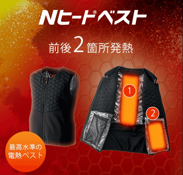 Nヒート(R)ベスト 発熱体2枚タイプ