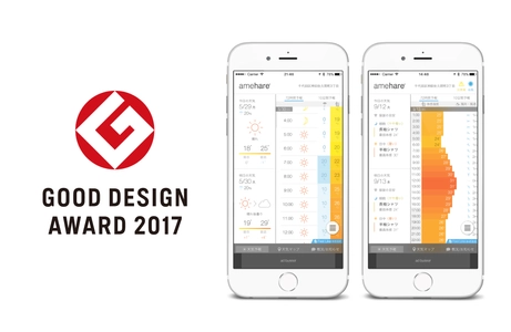 スマートフォン用天気予報アプリ『amehare』が 「2017年度グッドデザイン賞」を受賞