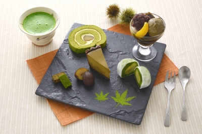 栗スイーツプレート お茶セット