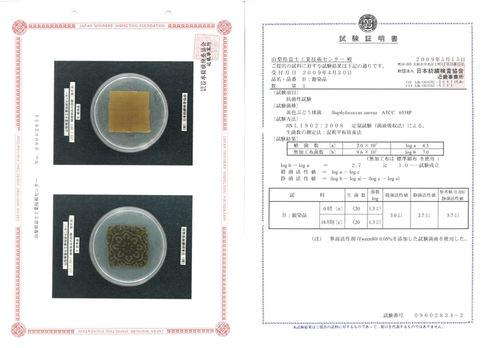 銀染抗菌試験
