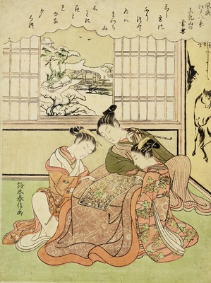 Photo.03 風流江戸八景 真乳山の暮雪 鈴木春信 明和5~6年(1768~1769) たばこと塩の博物館蔵
