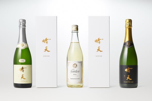 左画像から、吟天白龍 2016 スパークリング GINTEN blanc 2021 純米吟醸 吟天水龍 2018 スパークリング