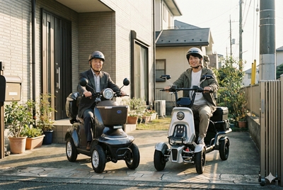 高齢者と若者が同じ特定小型原付を利用