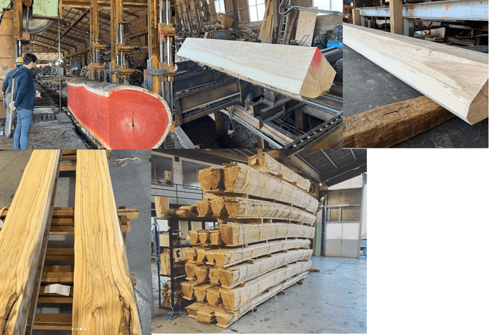 突板生産の様子 一例