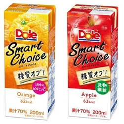 【雪印メグミルク】『Dole(R) Smart Choice オレンジ』 『Dole(R) Smart Choice アップル』  2018年3月13日（火）より全国にて新発売！ 