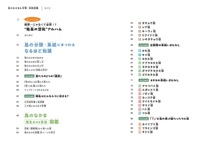 『鳥のなかま＆分類・系統図鑑』もくじ①