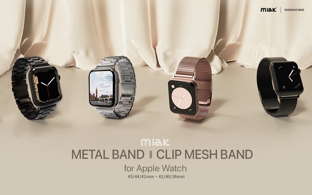高品質 Apple Watch メタリックバンド シルバー 金属ベルト アップルウォッチ