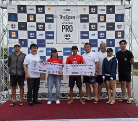 宮崎県宮崎市で行われたWSL公認大会　 「The Open Surfing Miyazaki Series」第1弾　 「QS3000 IBK宮崎プロ・ WSLプロジュニア Presented by RASH」　 男子は鈴木仁、女子は都築虹帆が優勝　 第2弾が17日から宮崎県日向市でスタート