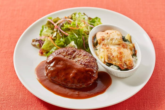 北海道産サーモンのグラタン&ハンバーグ