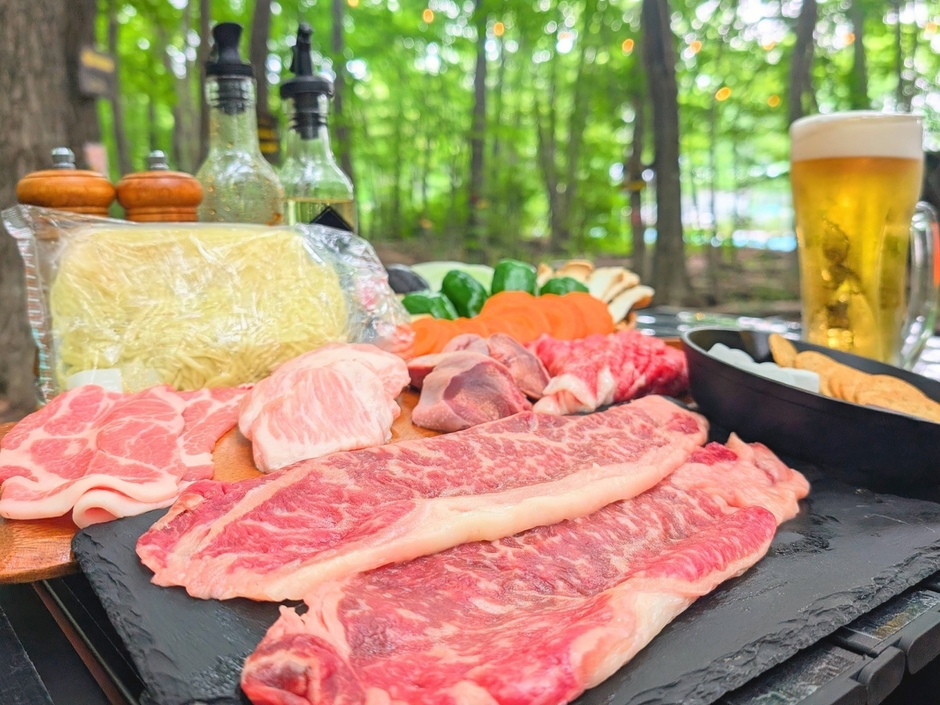 那須高原黒毛和牛ステーキの炭火バーベキュー　6,800円(税込)／1名