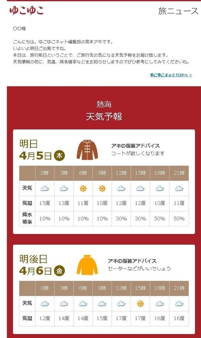 出発前日メルマガ（天気予報）メイン用