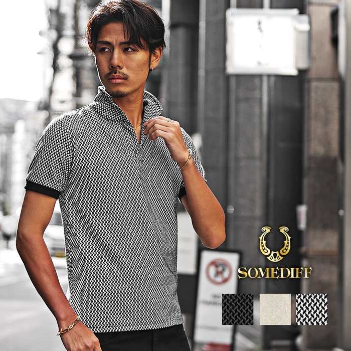 総柄半袖ポロシャツ