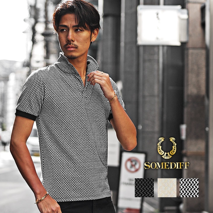 総柄半袖ポロシャツ