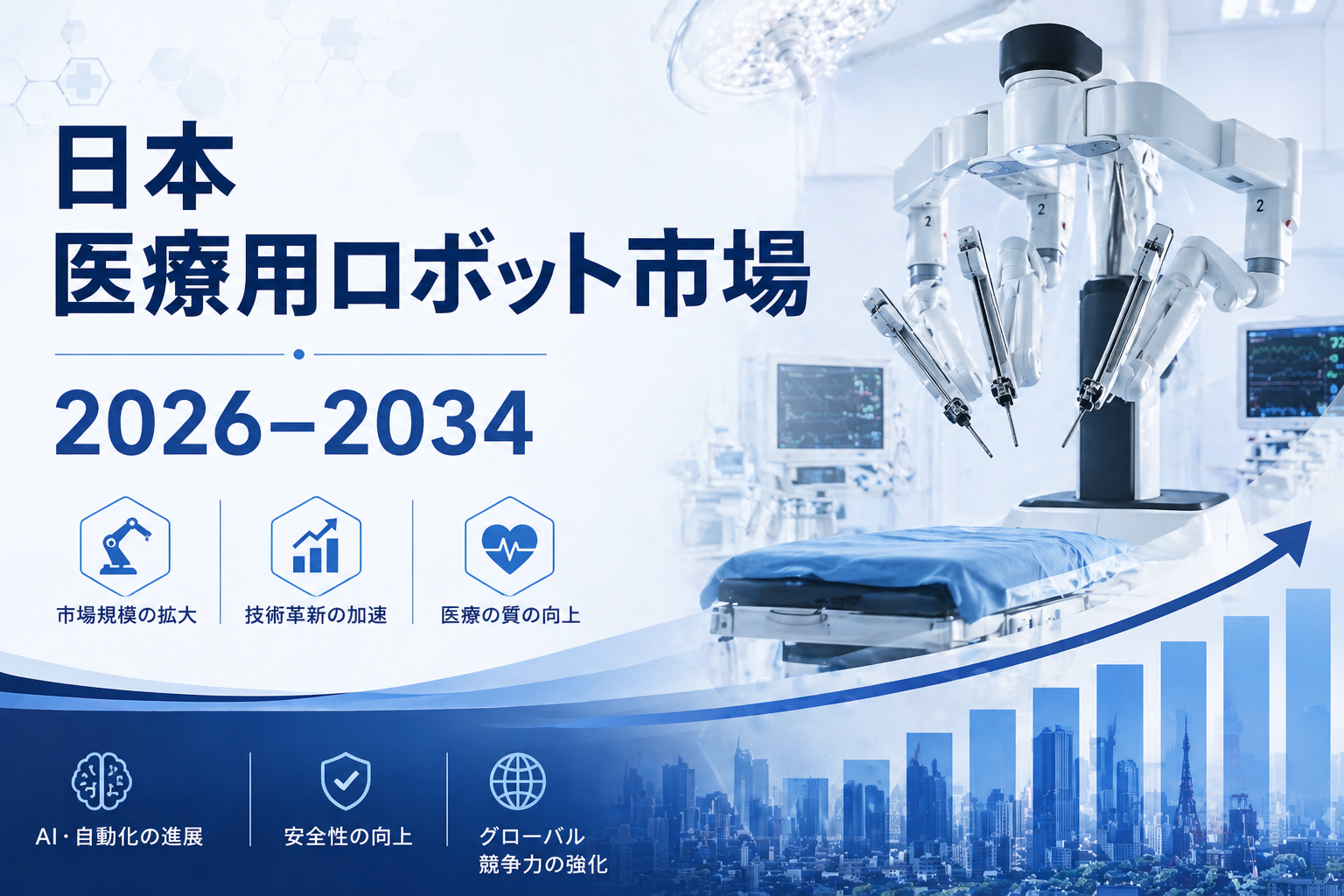 日本の医療ロボティクス市場規模は2034年までにUSD 14,470.2百万を上回る見込み｜CAGR 19.64％