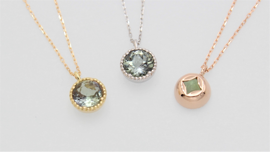 グリーンタンザナイト ペンダントネックレス1