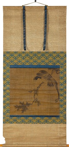伝林良筆「檜に尾長鳥図」(山形県立米沢東高等学校蔵)【後期展示】