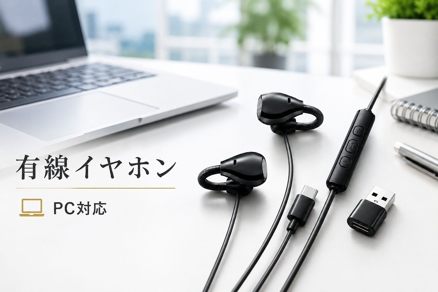 Z世代で広がる「有線イヤホン再注目」の流れに対応。USB Type-C対応イヤホンが登場!USB-A変換アダプター付きでスマホからパソコンまで幅広く活用可能