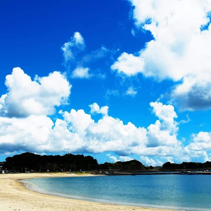 トレーニング会場の大矢浜海水浴場