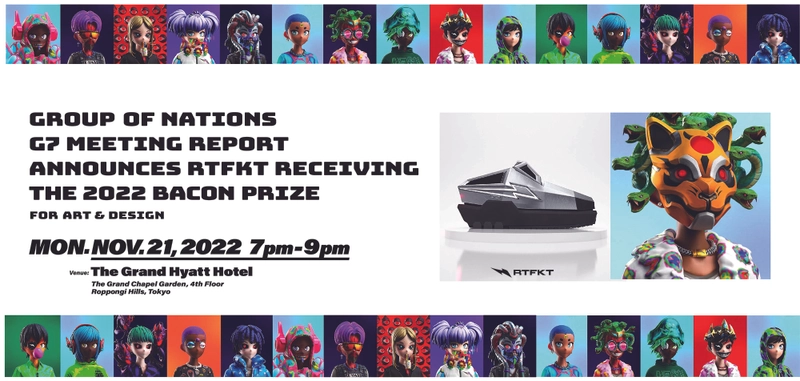 The BACON PRIZE 2022 15周年記念開催の受賞者は NFTブランド「RTFKT(アーティファクト)」に決定！ 記念トロフィー NFTをOpenSkyBlueが制作プロデュース　 ～OSB LaunchPadにて無料配布～