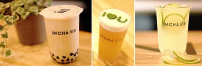 INCHA印茶ドリンクのイメージ。運が良ければチーズクリームティー(写真中)の上にデザインしてくれる日も!