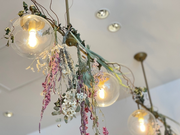 店内を彩るドライフラワー