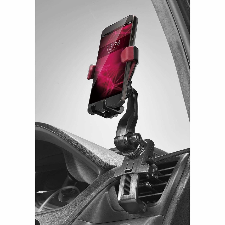 カーメイト SA30 スマホルダー ロングアーム エアコン取付 ウィングキャッチ レッド 装着イメージ