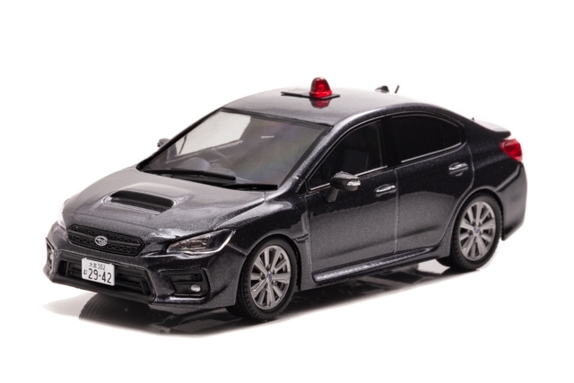 1/43 スバル WRX S4 2.0GT Eye Sight (VAG) 2019 埼玉県警察高速道路交通警察隊車両 (覆面 グレー)：左前