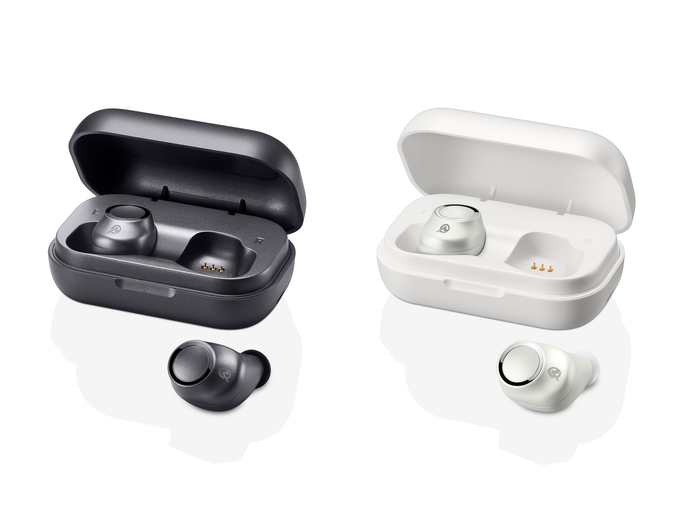 完全ワイヤレスイヤホン「MS-TW3」 左/ブラック 右/ホワイト×シルバー