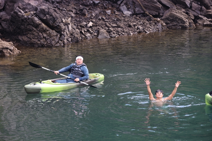 桜島近くの海中温泉