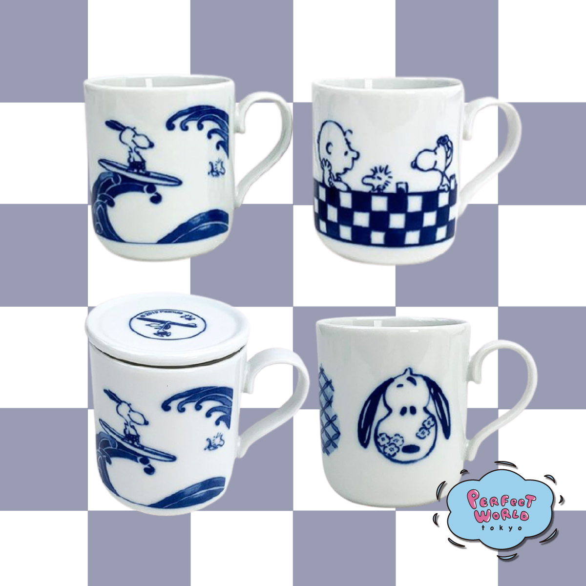 あーもう！スヌーピーの和食器ラブが止まらない。染付シリーズのコップなど。